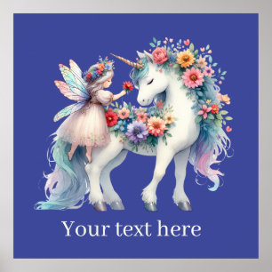 Poster Petites filles unicorne ajouter un message