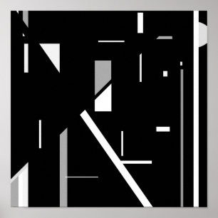 Poster Petites formes de gris blanc sur conception géomét
