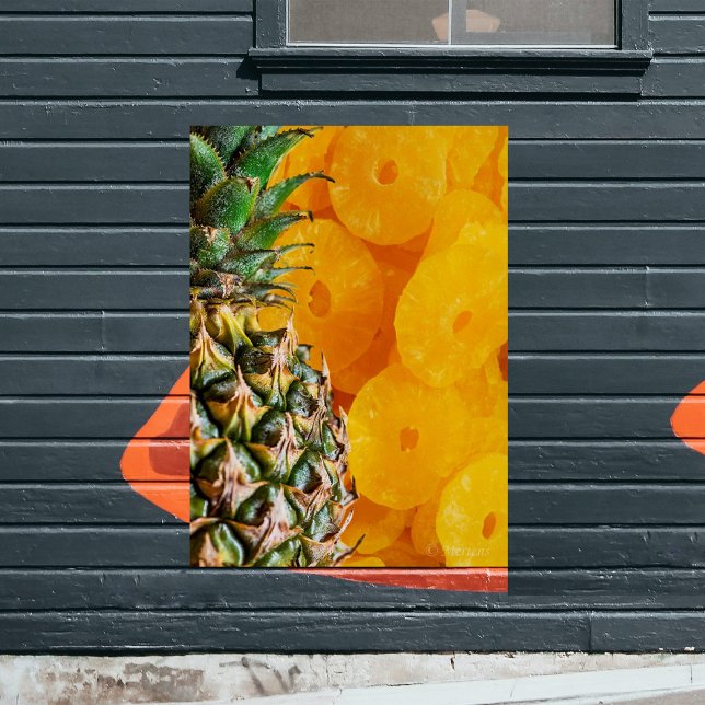 Poster Petites tranches d'ananas à ananas et coupé (Créateur téléchargé)