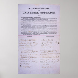 Poster Pétition pour le droit de vote de femmes de