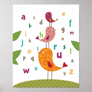 Poster Petits alphabets de birdie pépinière
