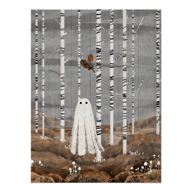 Poster Petits champignons blancs (Devant)