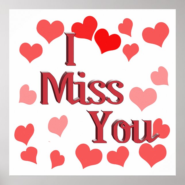 Poster Petits Coeurs - Vous Me Manquez (Devant)