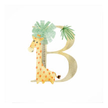 Petits enfants Giraffe animale Monogramme B Nurser