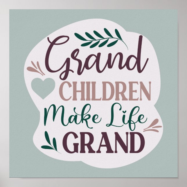 Poster Petits-enfants Lettrés Mains Rendre La Vie Grand (Devant)