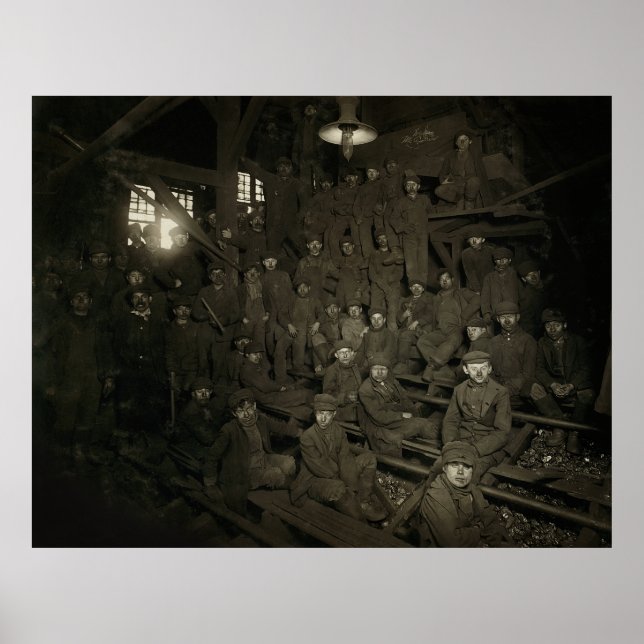 POSTER PETITS GARÇONS - MINE DE CHARBON PENNSYLVANIA 1911 (Devant)