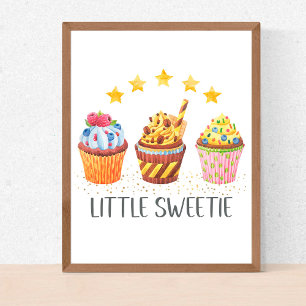 Poster Petits gâteaux d'aquarelle doux