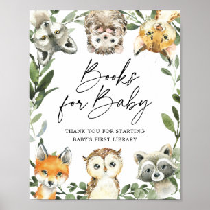 Poster Petits Livres De Baby shower Woodland Pour Bébé Si