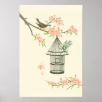 Petits oiseaux perchés sur une branche et sur une 