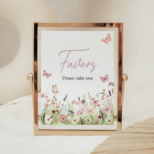 Poster Petits papillon Faveurs de Baby Shower Fleur Sauva
