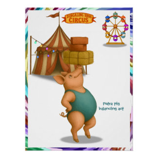 Poster Petra pig balancing act