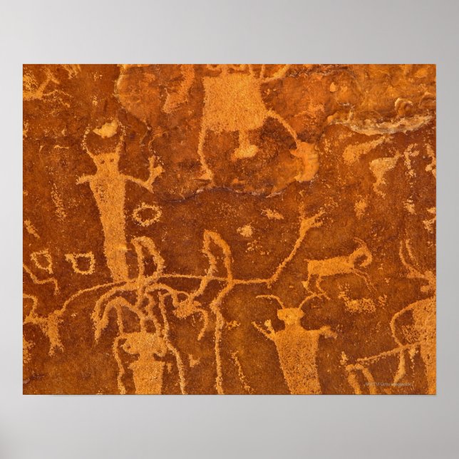 Poster Petroglyphes amérindiens, Rochester Panel, (Devant)