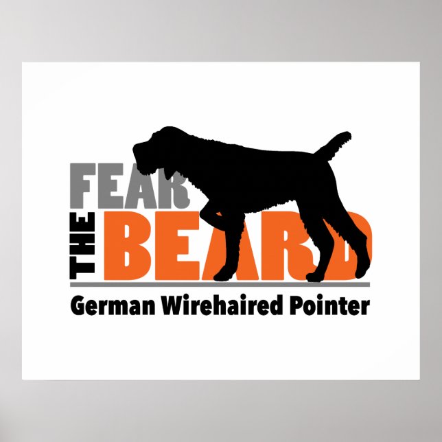 Poster Peur de la barbe - Pointeur À poils durs allemand (Devant)
