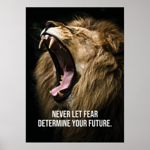 Poster Peur - Motivation du lion