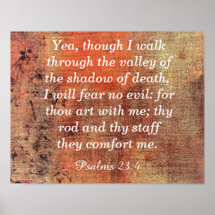 Poster Peur No Evil — Psaumes 23:4 - Art print