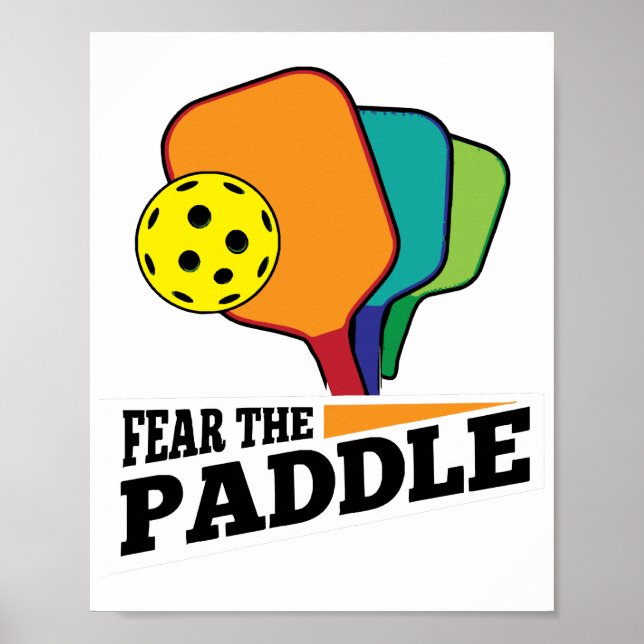 Poster Peur Paddle Funny Pickleball Picklballs et Pi (Devant)