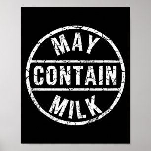 Poster Peut contenir du lait drôle de dicton motif design