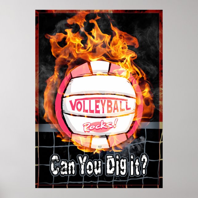 Poster Peux-Tu Le Creuser En Brûlant Du Volley Rose ? (Devant)