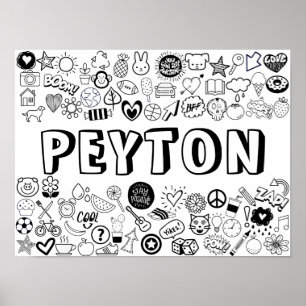 Poster 'PEYTON' Color-it-Yourself Outline Design