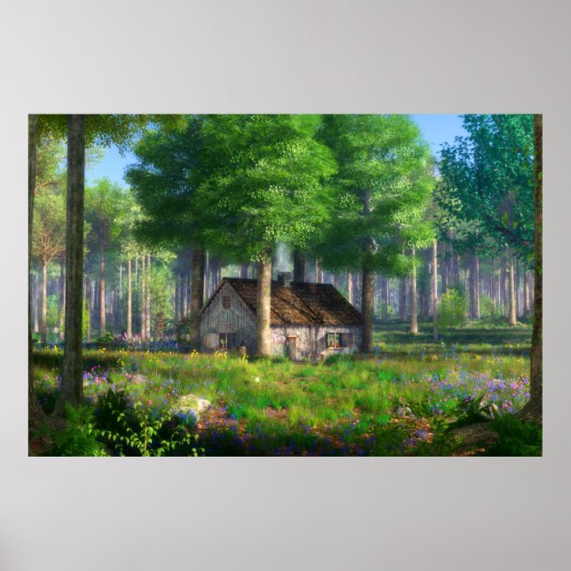 Poster Phantastes : L'impression de chalet forestier (Devant)