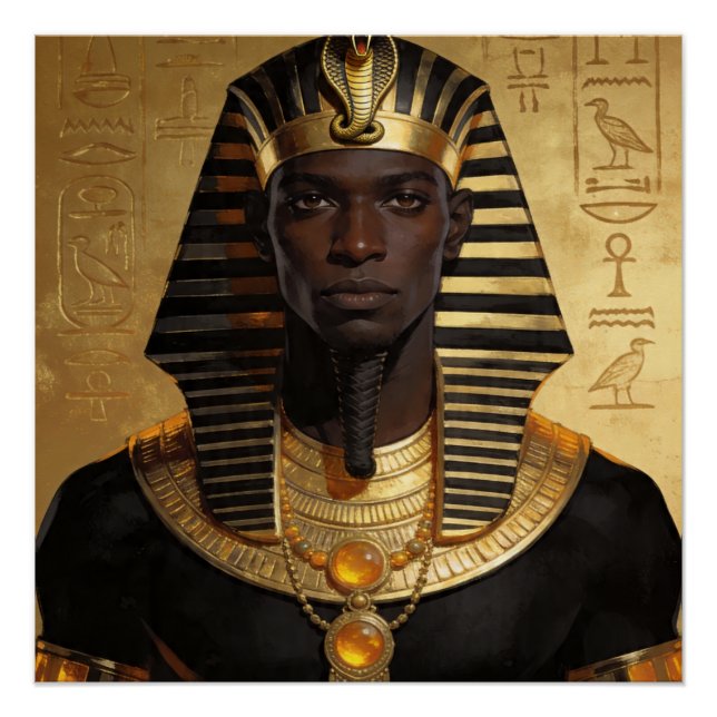 Poster Pharaoh Energy — Ancient African King Modern Art  (Devant)