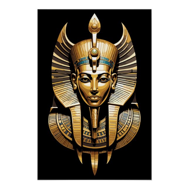 Poster Pharaon d'or en Regal Headdress Art (Devant)