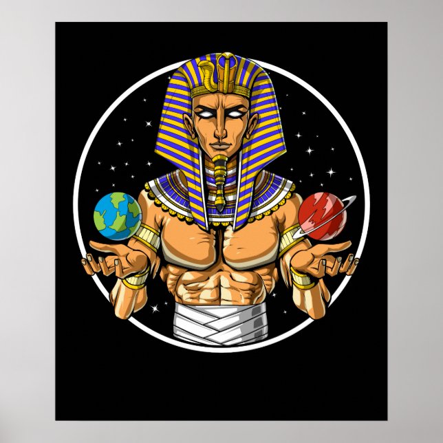 Poster Pharaon égyptien de l'espace (Devant)
