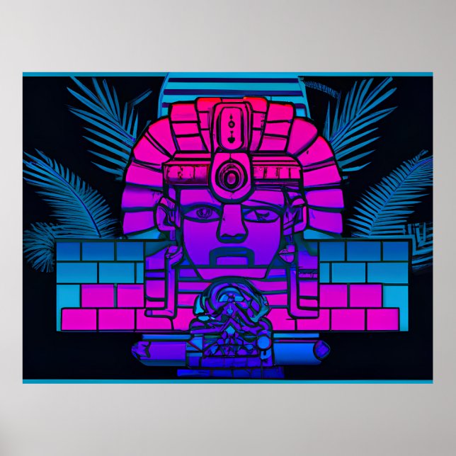 Poster Pharaon Synthwave (Devant)