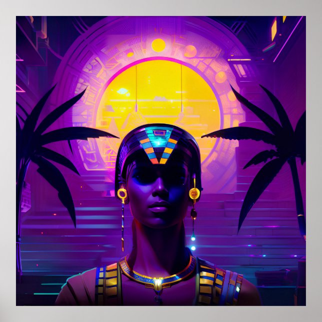Poster Pharaon Synthwave (Devant)