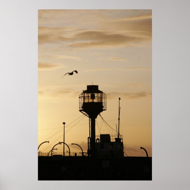 Poster Phare à l'affiche du coucher du soleil (Devant)
