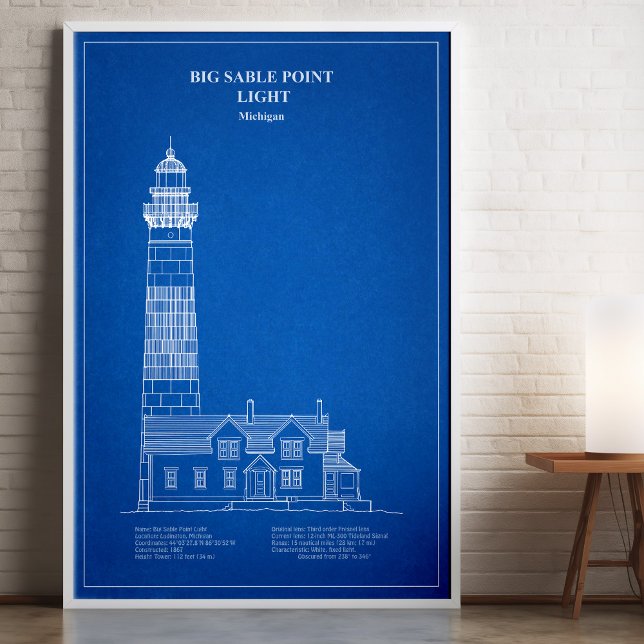 Poster Phare de Big Sable Point - Michigan - AD (Créateur téléchargé)