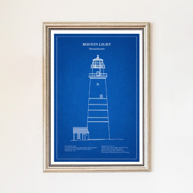 Poster Phare de Boston - Massachusetts - AD (Créateur téléchargé)
