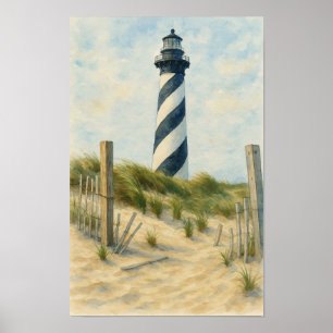 Poster Phare de Cape Hatteras Aquarelle