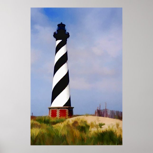 Poster Phare de Cape Hatteras en Caroline du Nord (Devant)