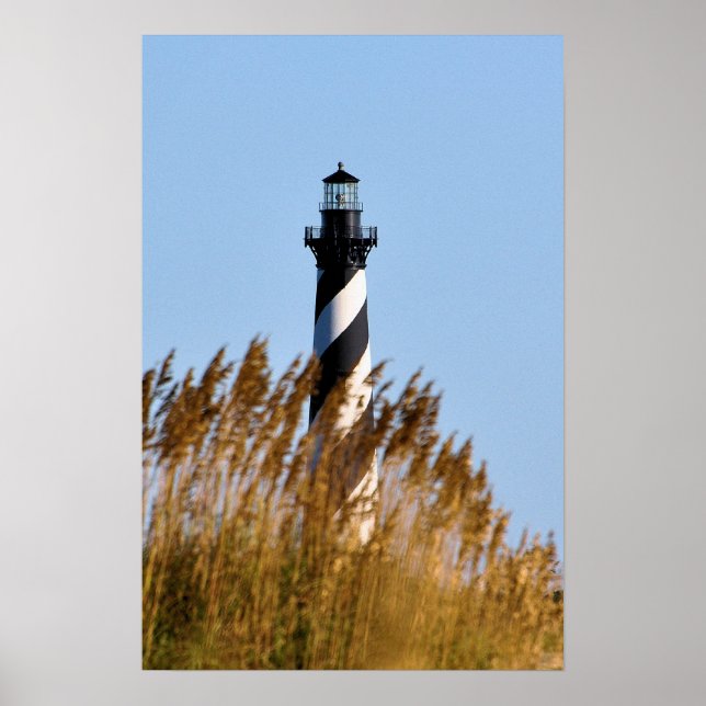 Poster Phare de Cape Hatteras - Vue sur les dunes (Devant)