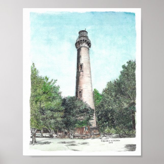 Poster Phare de Currituck Beach (Devant)