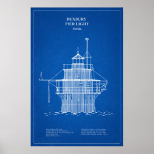 Poster Phare de Duxbury Pier Light - Massachusetts – AD
