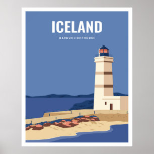 Poster Phare de gardur en Islande