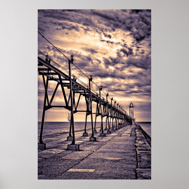 Poster Phare de Grand Haven et jetée, Grand Haven (Devant)