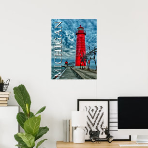 Poster Phare de Grand Haven   Michigan