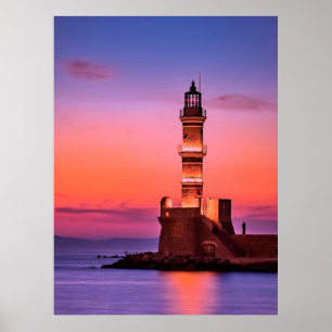 Poster Phare de Grèce la Nuit