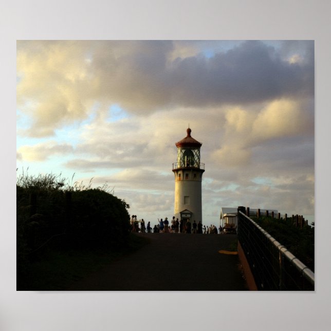 Poster Phare de Kilauea Point à Dusk (Devant)