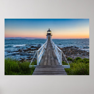 Poster Phare de Marshall Point au coucher du soleil
