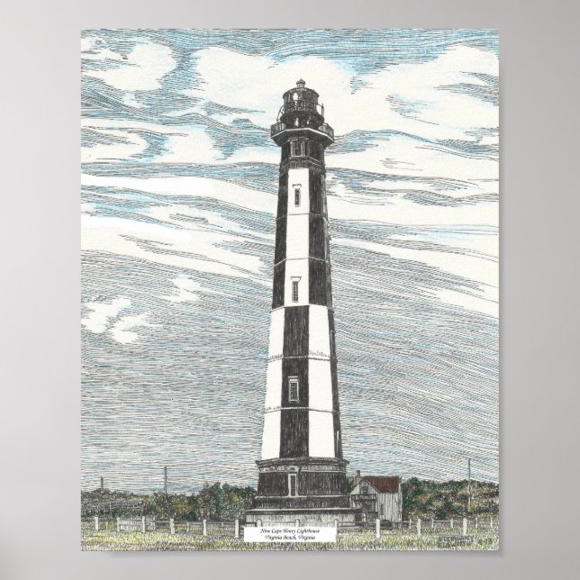 Poster Phare de New Cape Henry (Devant)