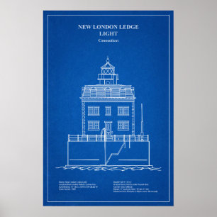 Poster Phare de New London Ledge - Connecticut – AD