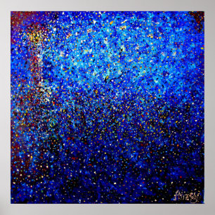 Poster Phare de nuit Pointillisme Art