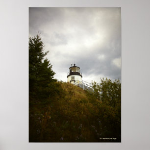 Poster Phare de Owl's Head un jour nuageux