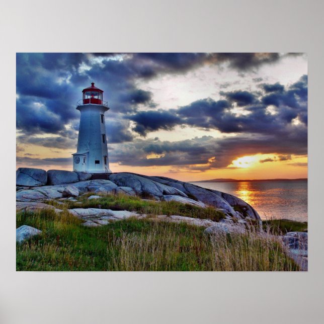 Poster Phare de Peggys Cove - Nouvelle-Écosse (Devant)