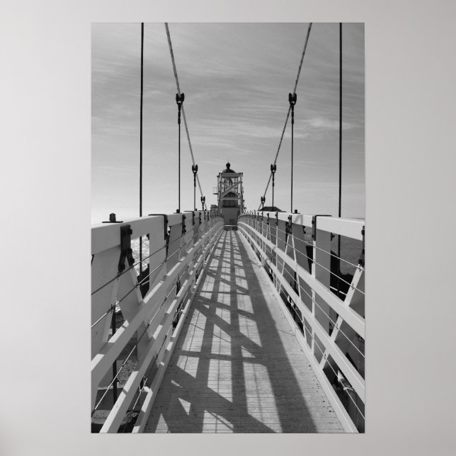 Poster Phare de Point Bonita, San Francisco, B&W (Devant)