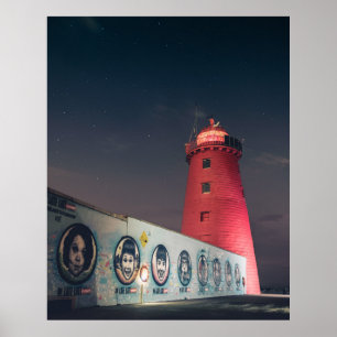Poster Phare de Poolbeg, Dublin Bay, Irlande